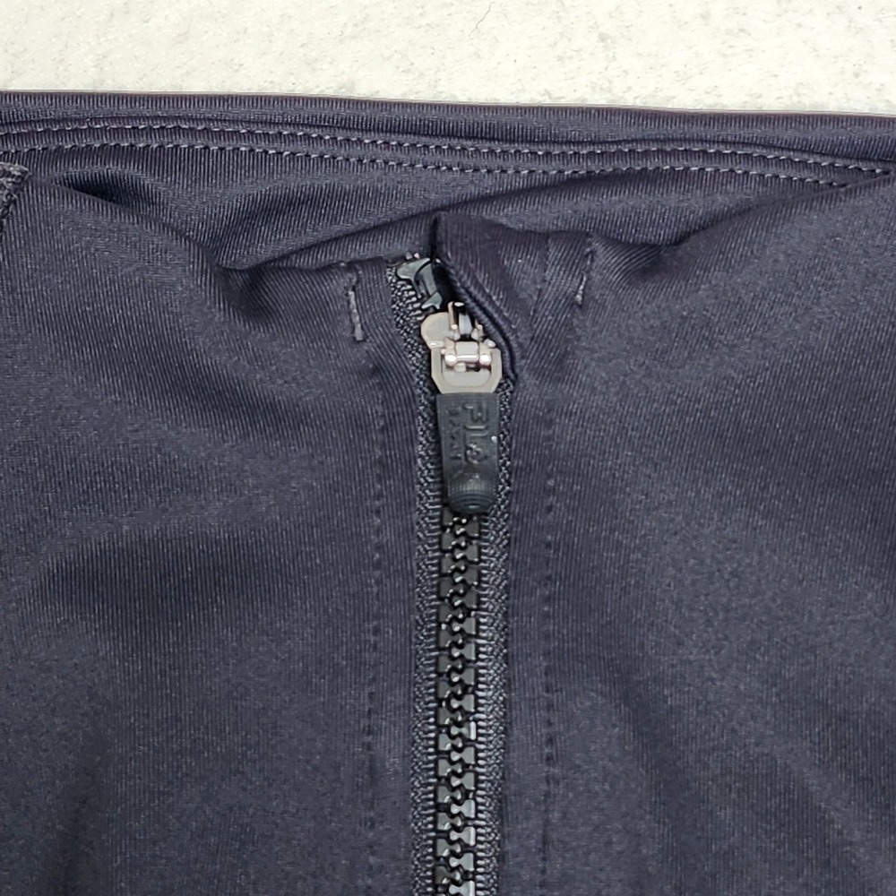 FILA Sport Black Full Zip‎ Track Jacket Mock Neck Running Workout Womens L - Picture 6 of 7
